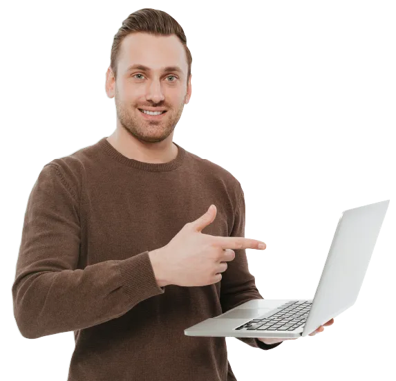 illustration person with computer